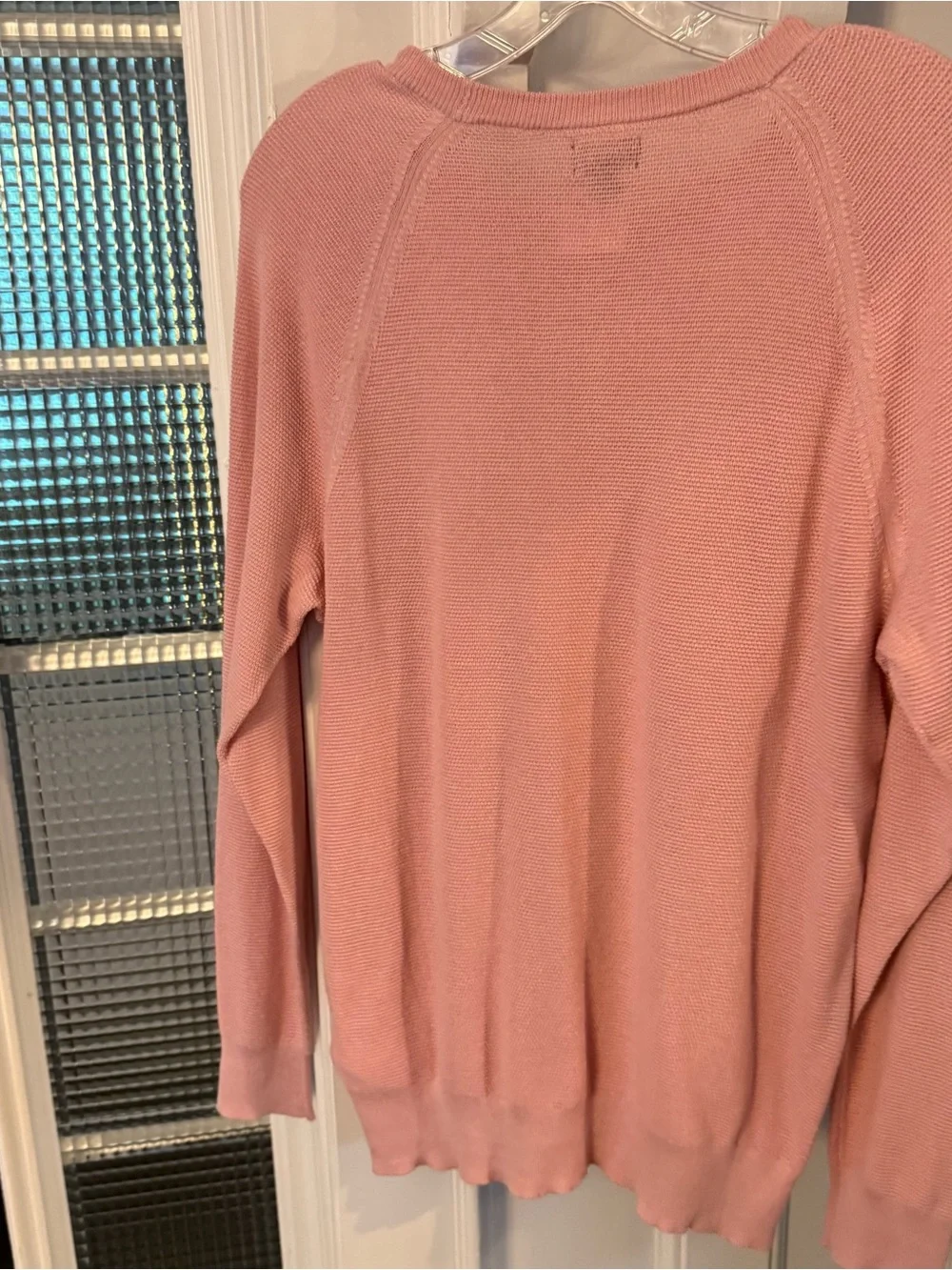 J Crew Mens Lightweight Cotton Waffle Knit Crewneck Sweater Pink Sz M NWT